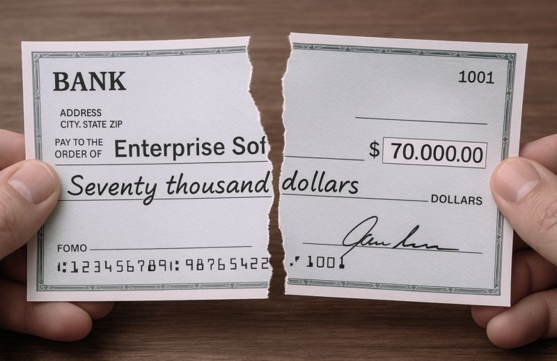 Ripped cheque